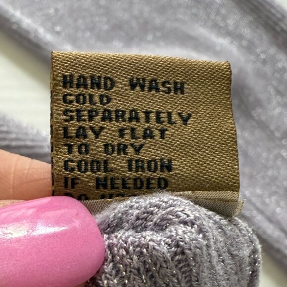 Peck & Peck Weekend Womens Metallic Ribbed Turtleneck Sweater M Lilac Party Rave - Picture 5 of 9